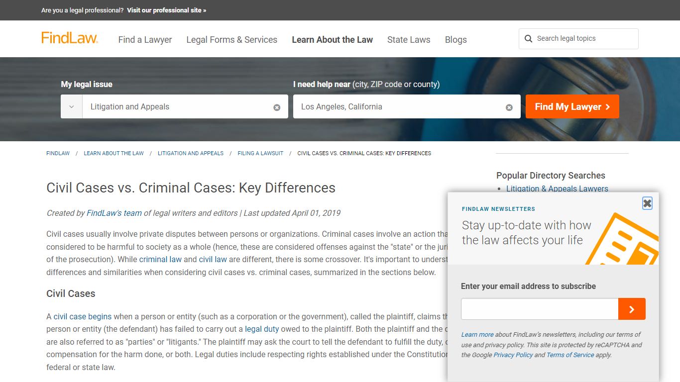 Civil Cases vs. Criminal Cases: Key Differences - FindLaw