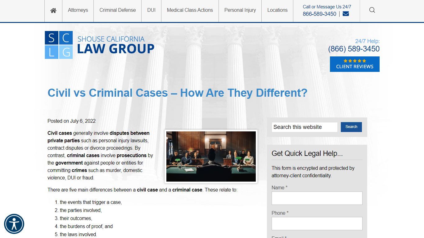 Civil vs Criminal Cases – How Are They Different? - Shouse Law Group