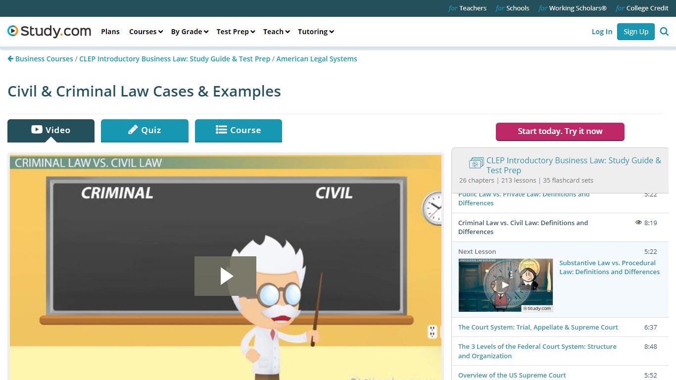 Civil & Criminal Law Cases & Examples - Study.com