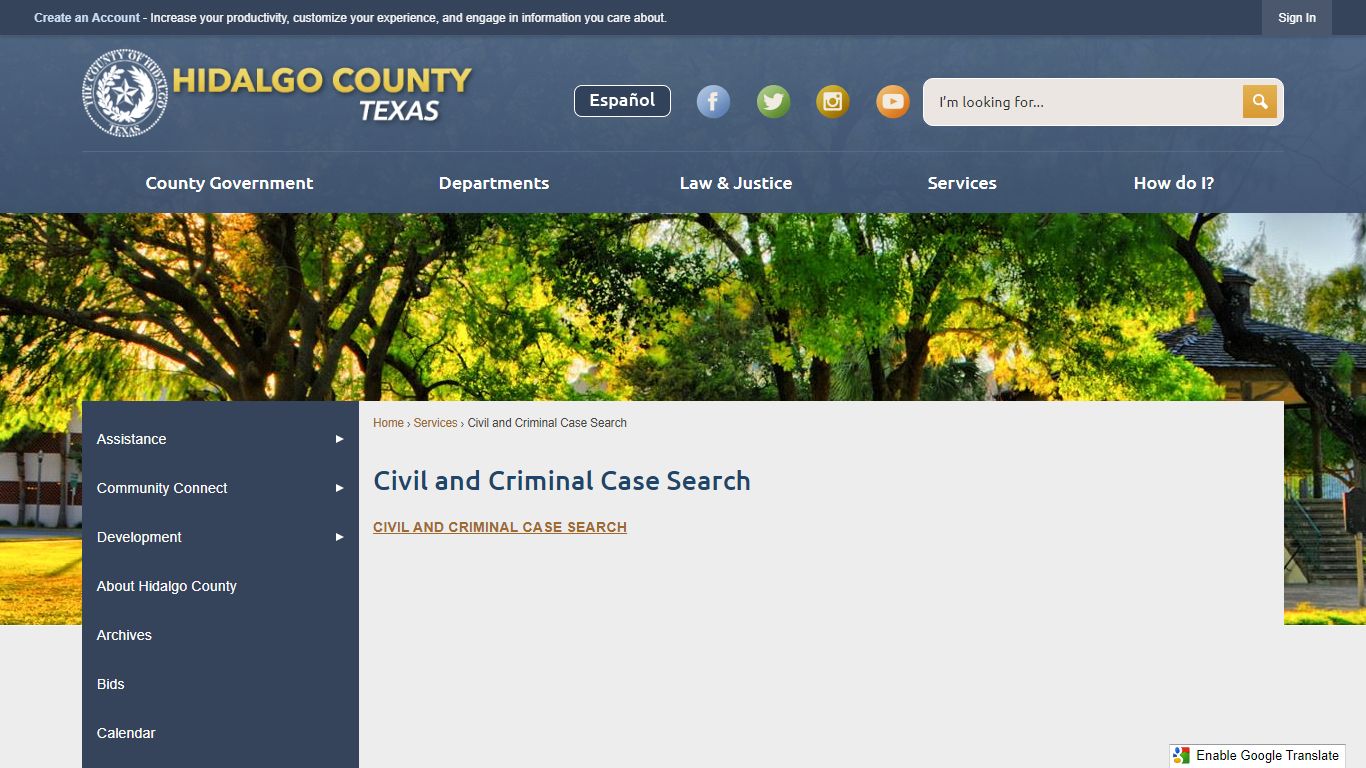 Civil and Criminal Case Search - Hidalgo County, Texas